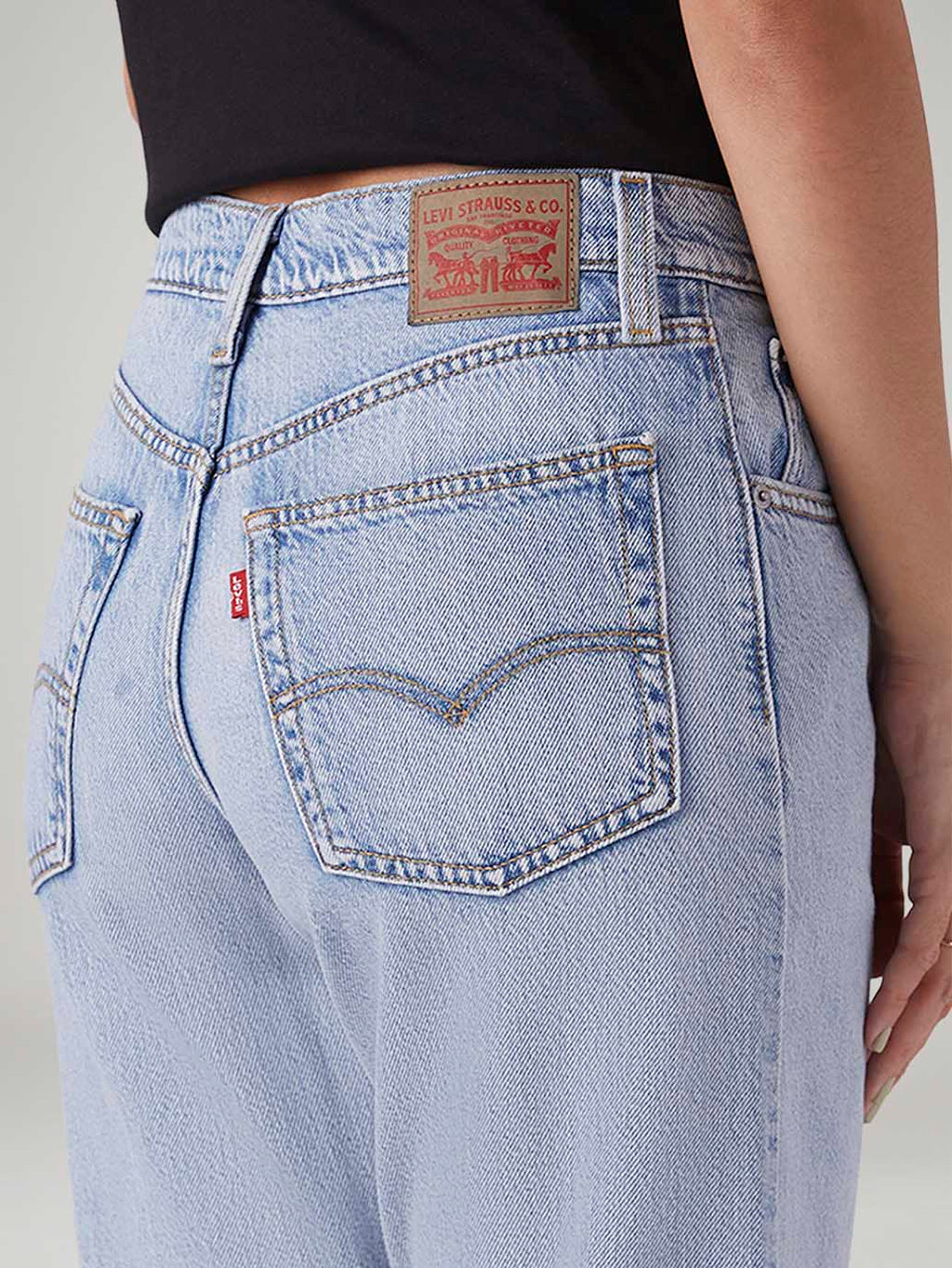 Women's Light Blue Loose Bootcut Fit Mid Rise Jeans