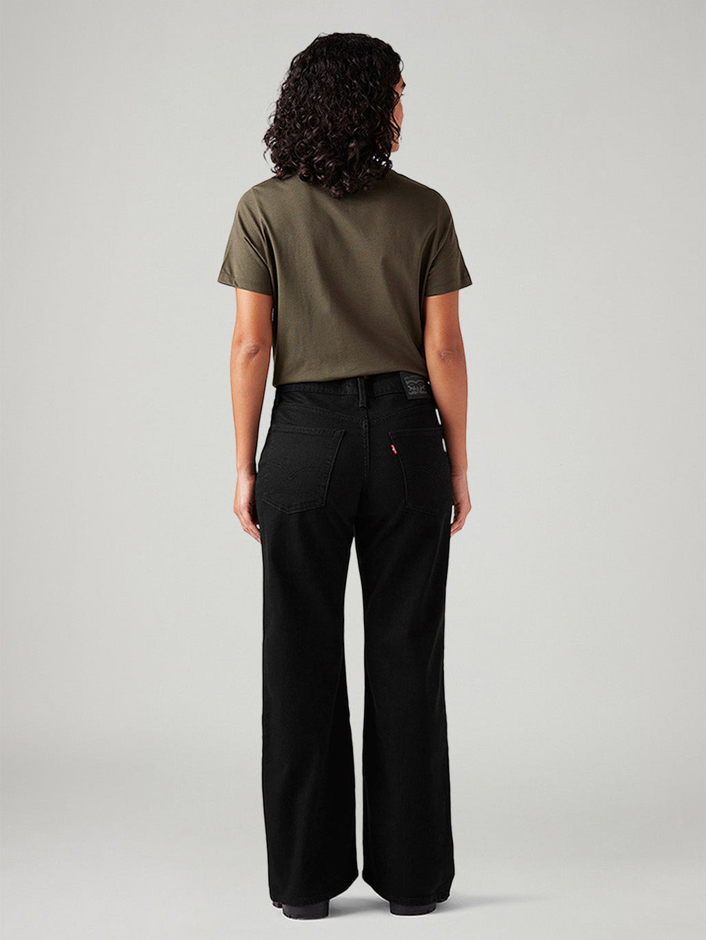 Women's Black Loose Bootcut Fit Mid Rise Jeans