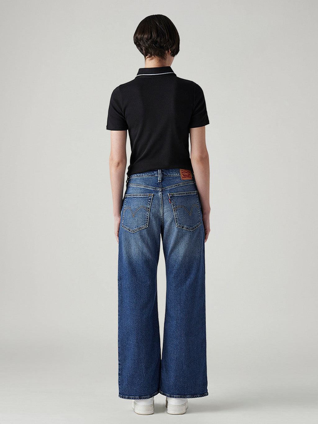 Women's Dark Indigo Loose Bootcut Fit Mid Rise Jeans