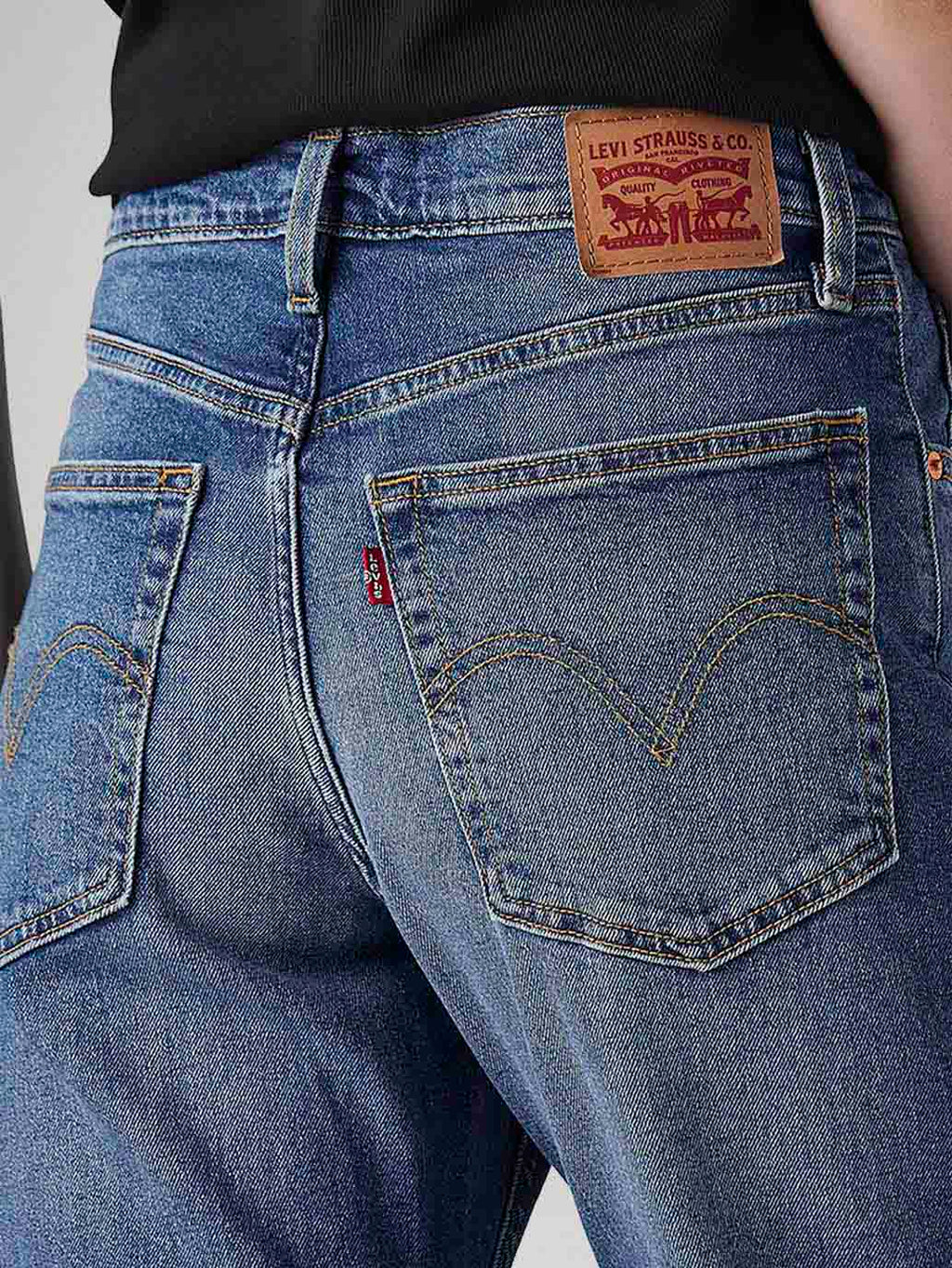 Women's Dark Indigo Loose Bootcut Fit Mid Rise Jeans