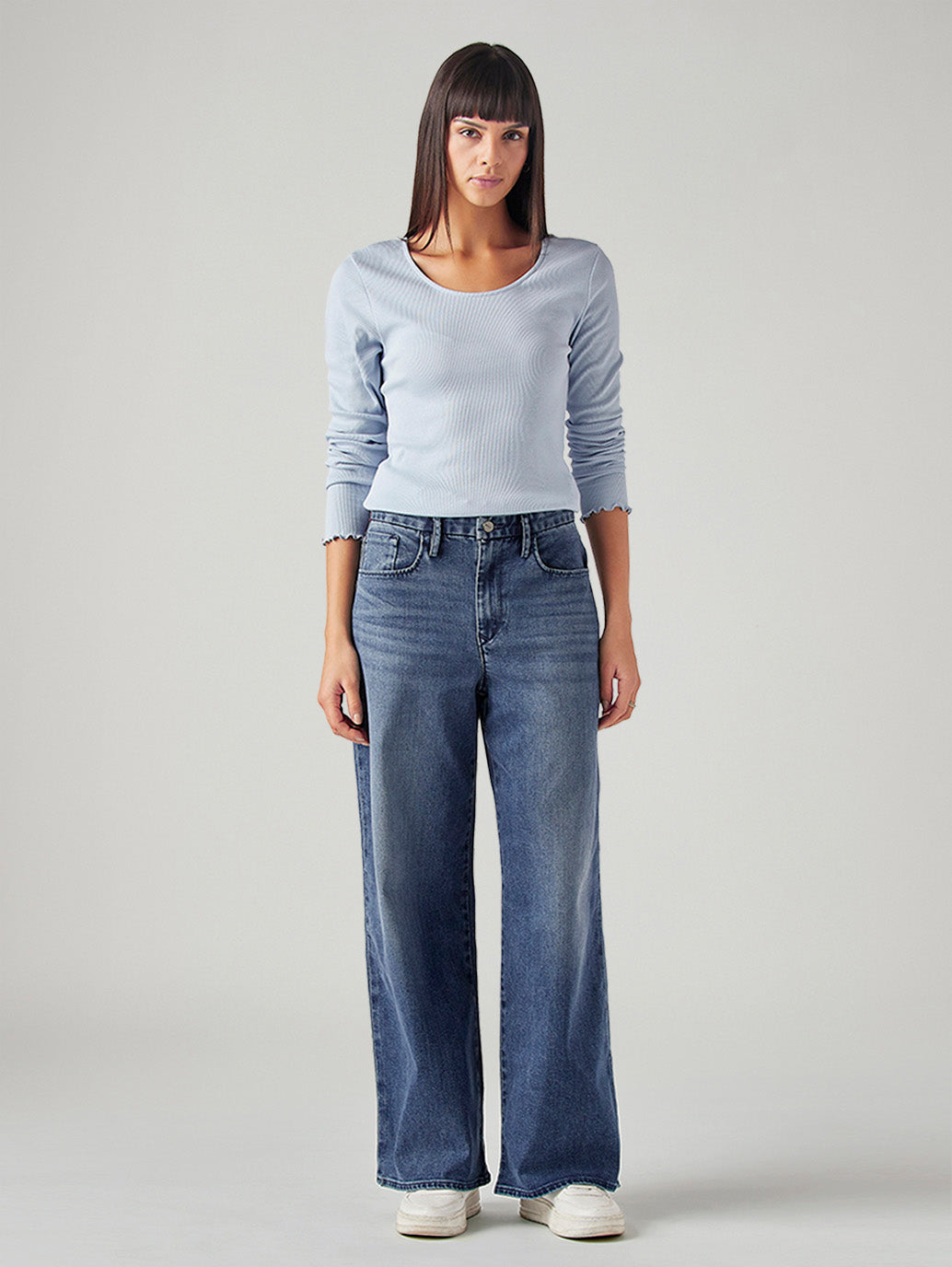 Women's Dark Indigo XL Straight Loose Fit Mid Rise Redloop Jeans