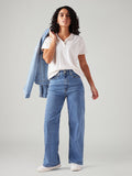Women's Blue Loose Fit High Rise Jeans