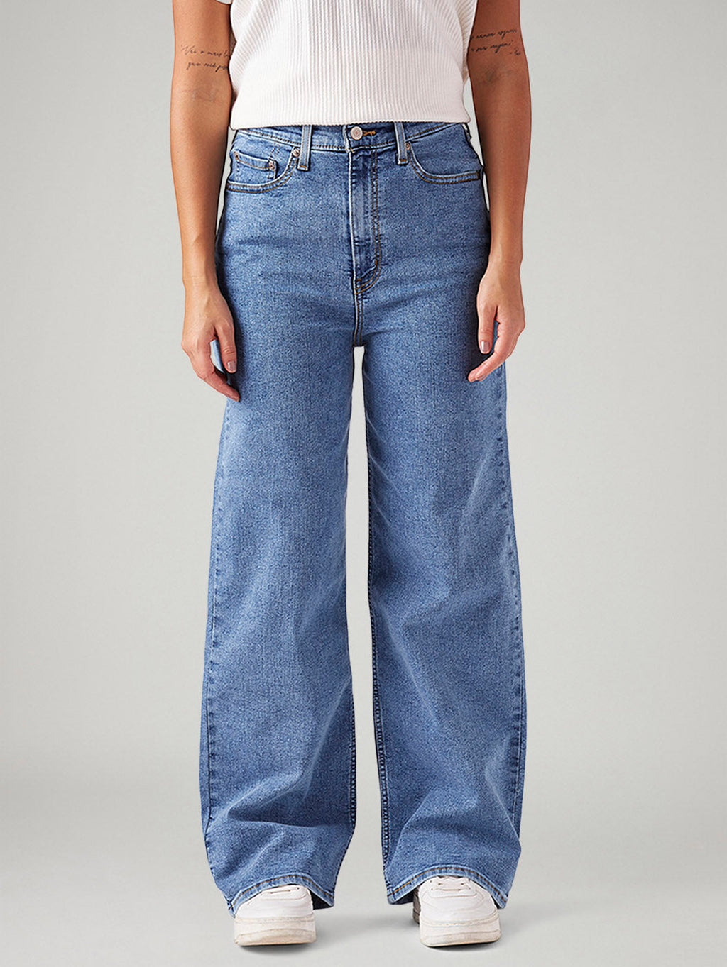 Women's Blue Loose Fit High Rise Jeans