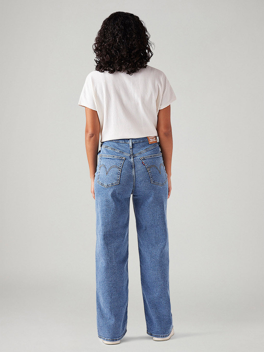 Women's Blue Loose Fit High Rise Jeans