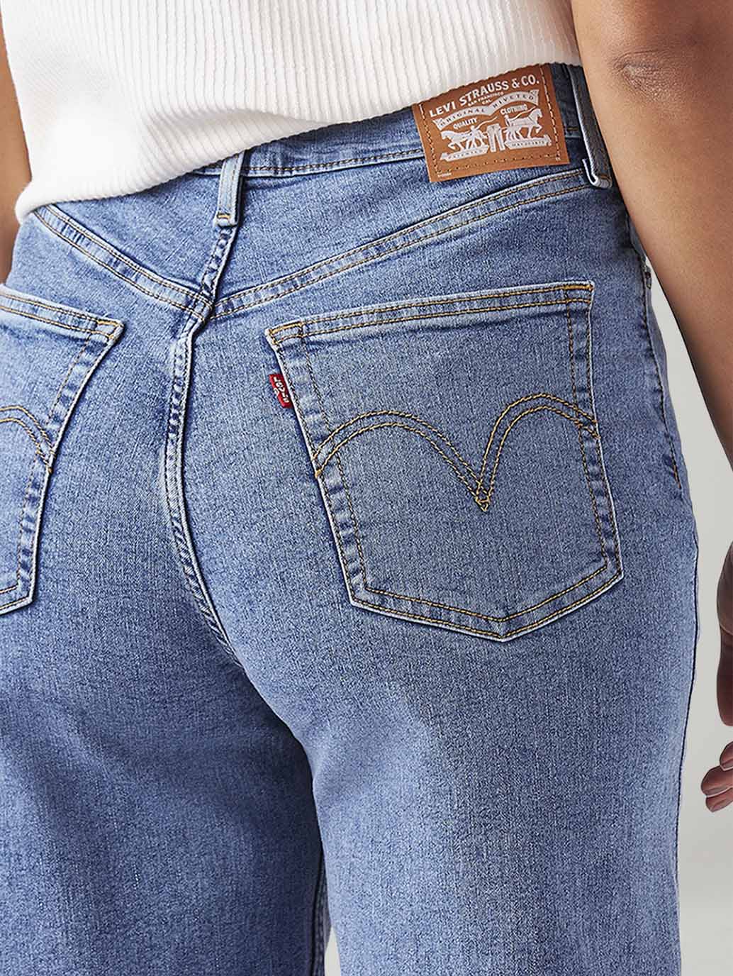 Women's Blue Loose Fit High Rise Jeans