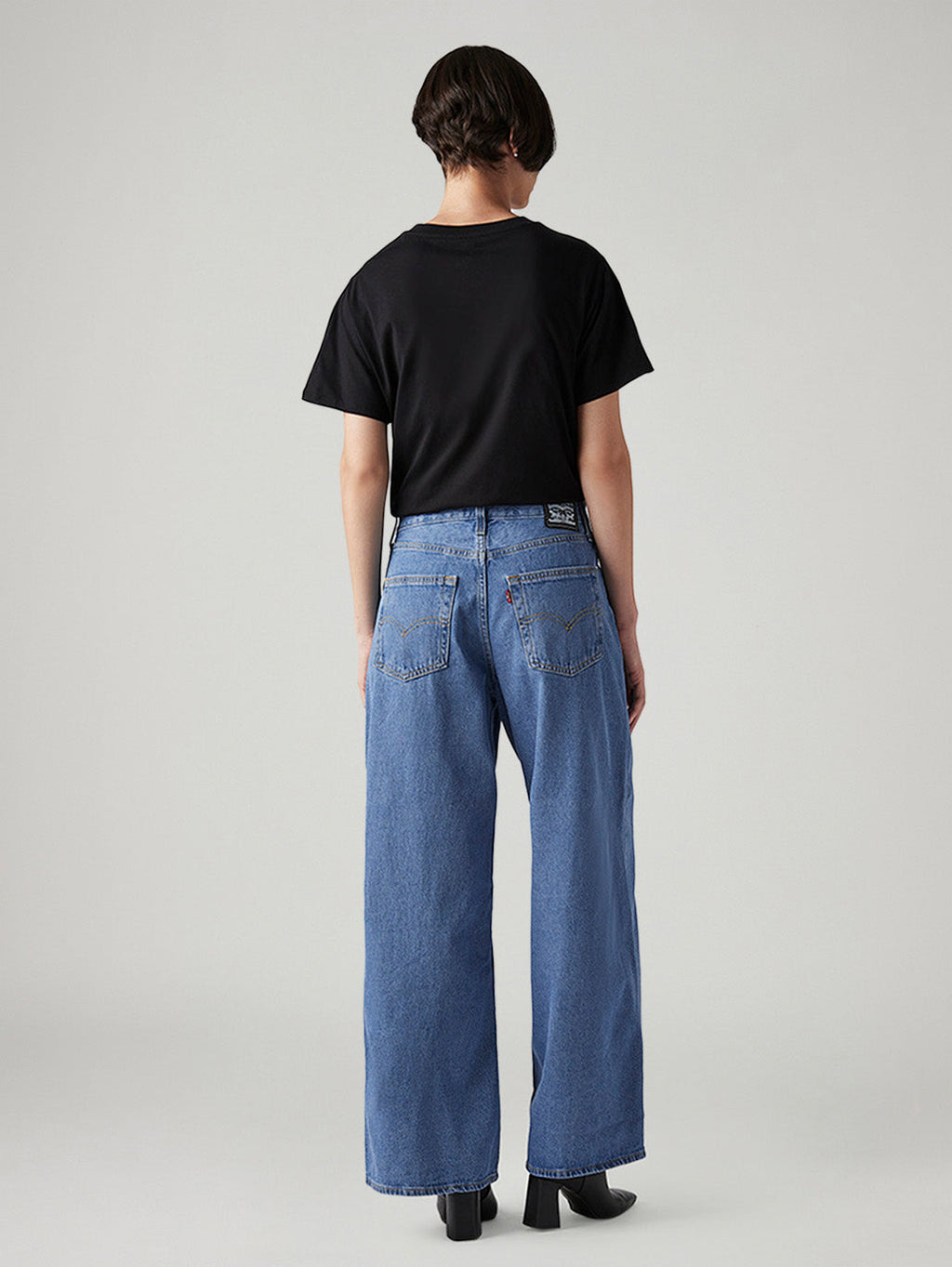 Women's Blue XL Straight Loose Fit Mid Rise Jeans