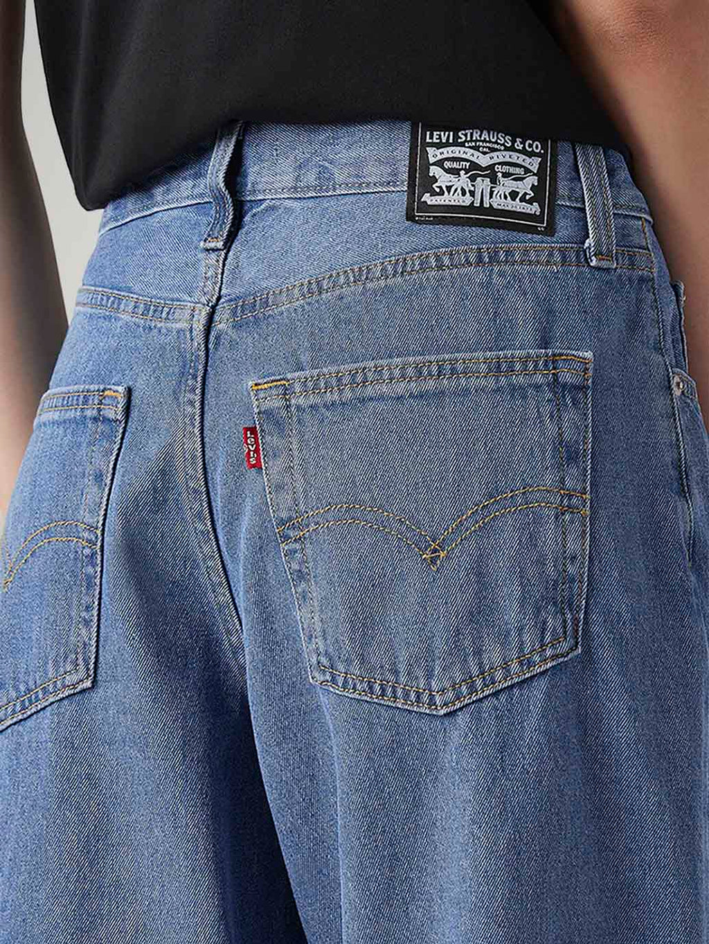 Women's Blue XL Straight Loose Fit Mid Rise Jeans