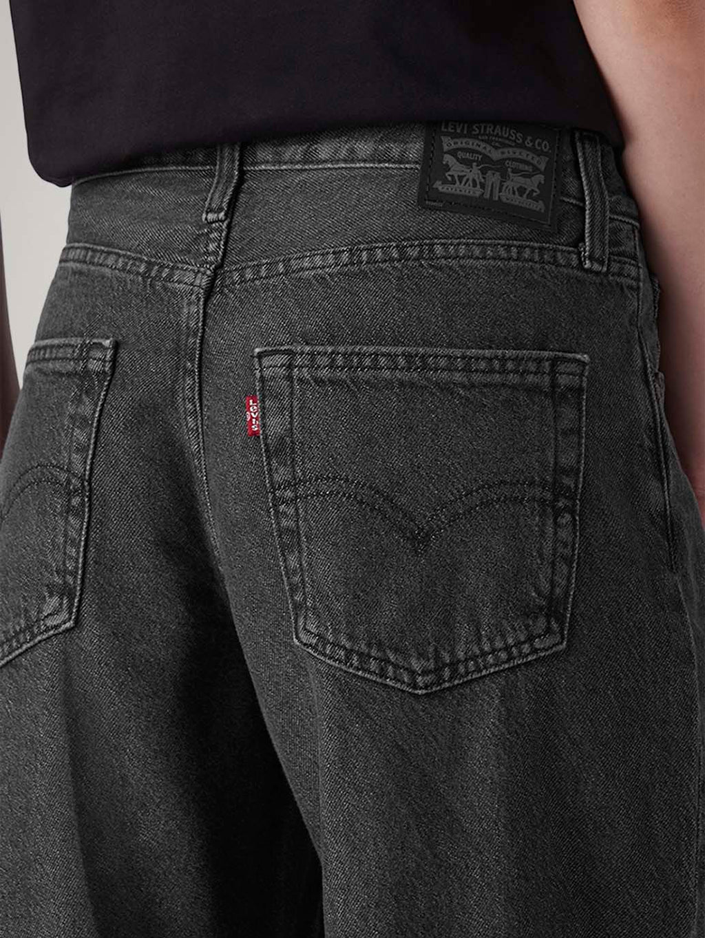 Women's Charcoal Grey XL Straight Loose Fit Mid Rise Jeans