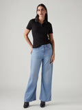 Women's Light Blue Loose Bootcut Fit Mid Rise Redloop Jeans