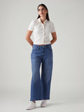 Women's Blue Loose Bootcut Fit Mid Rise Redloop Jeans