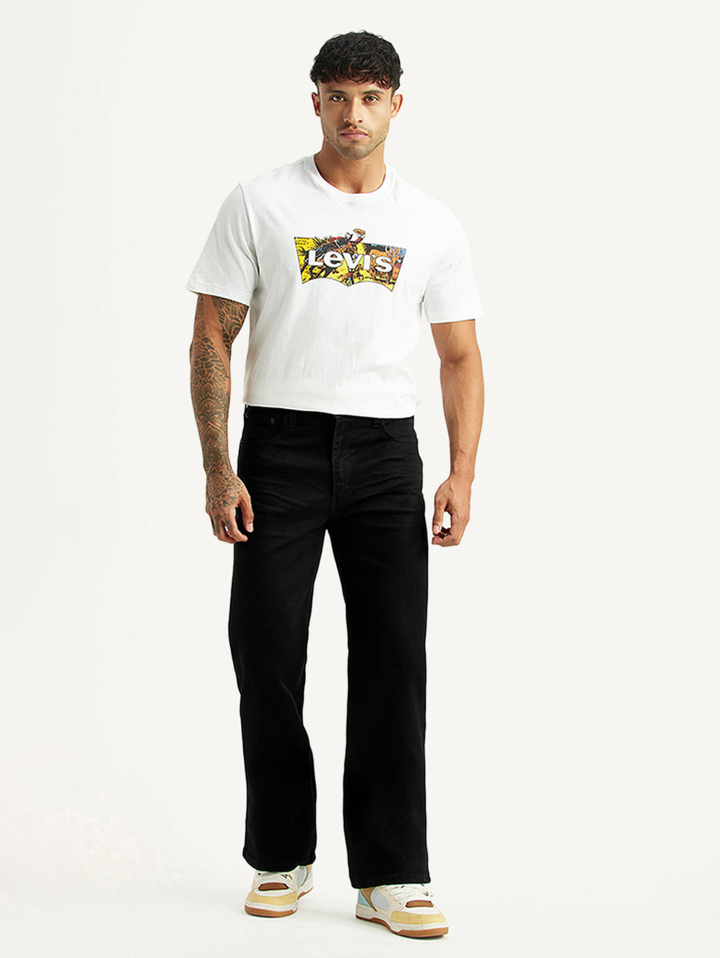 Men's 567 Black Bootcut Fit Mid Rise Kooltex Jeans