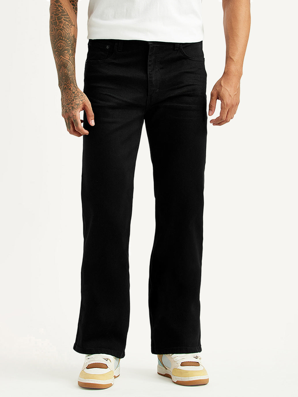 Men's 567 Black Bootcut Fit Mid Rise Kooltex Jeans