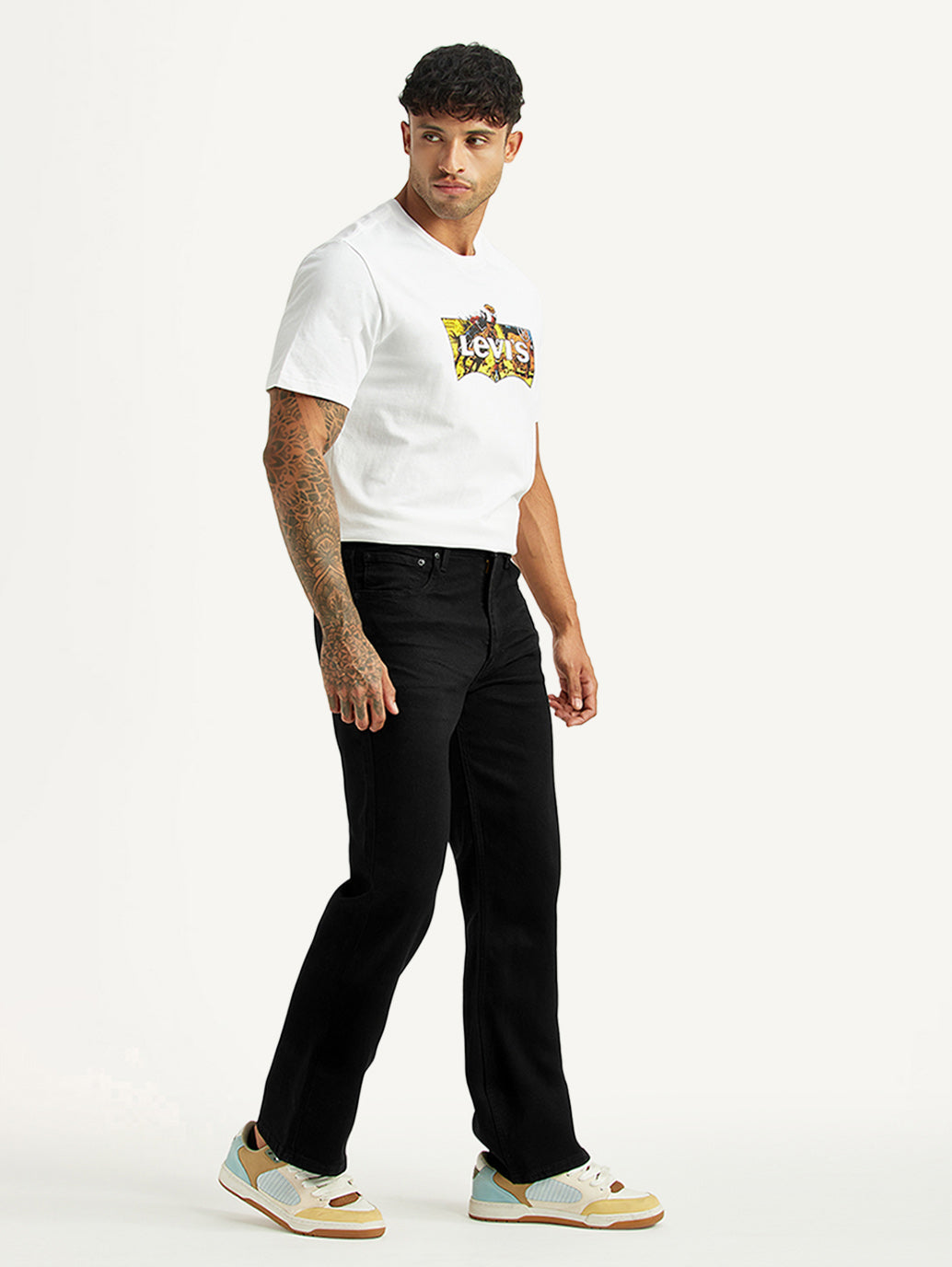 Men's 567 Black Bootcut Fit Mid Rise Kooltex Jeans