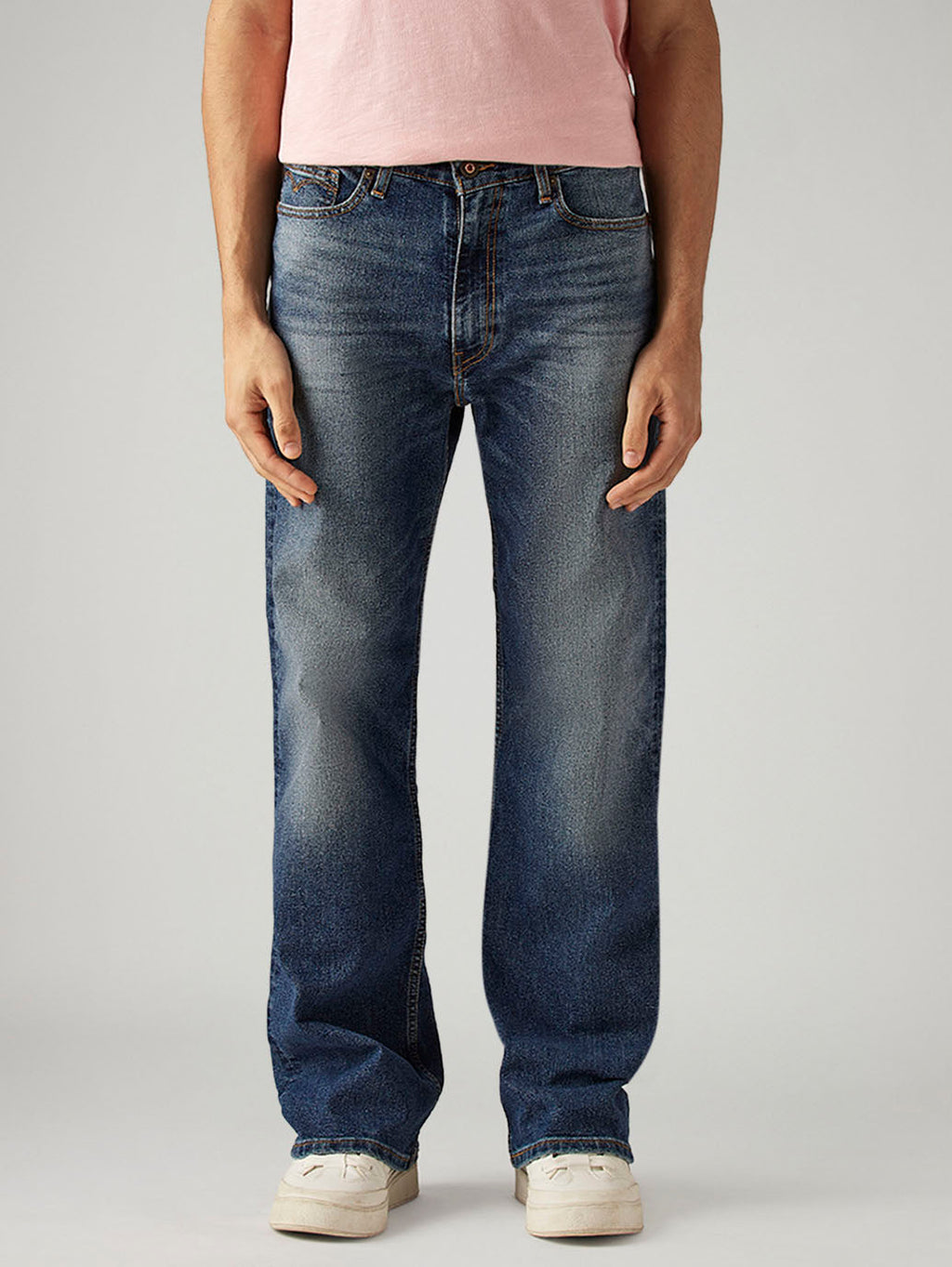 Men's 567 Blue Bootcut Fit Mid Rise Jeans