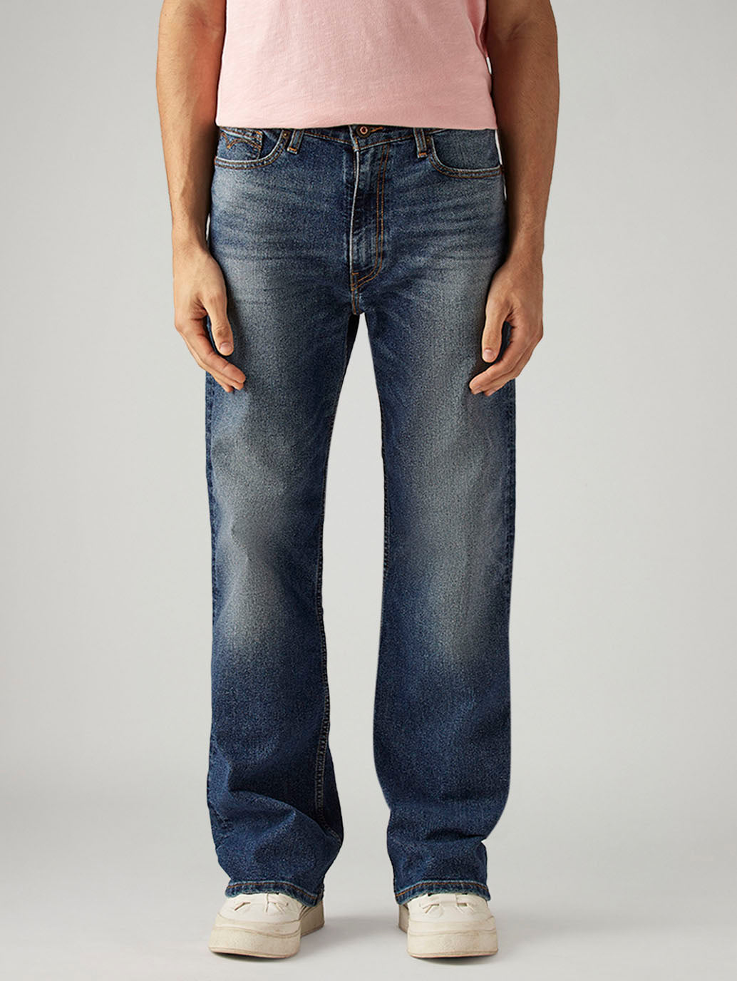 Men's 567 Blue Bootcut Fit Mid Rise Jeans