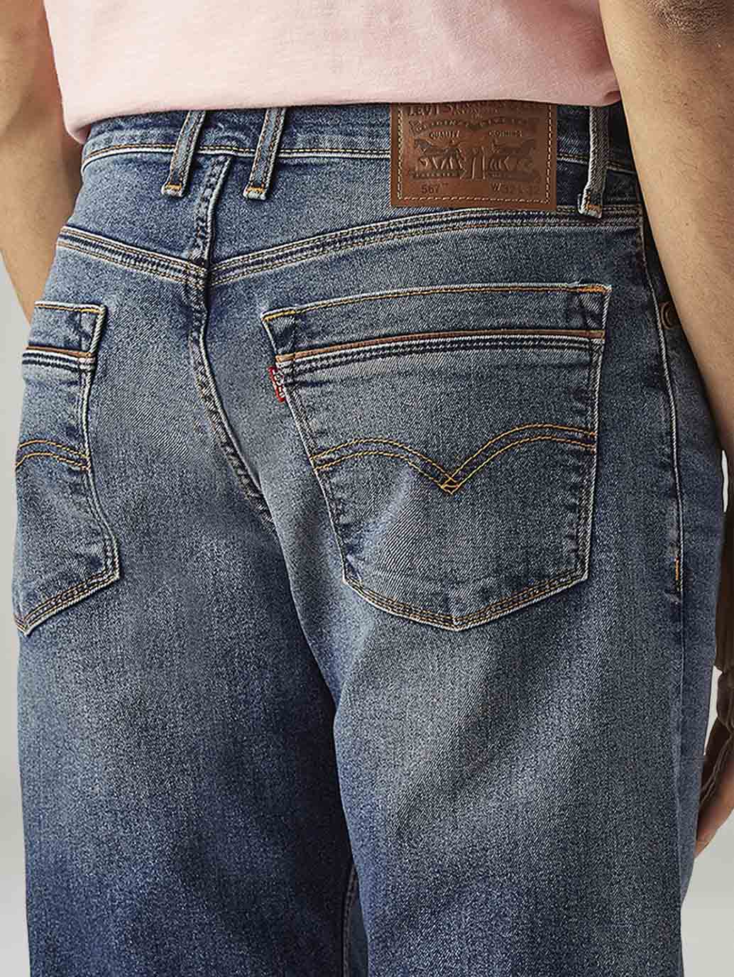 Men's 567 Blue Bootcut Fit Mid Rise Jeans