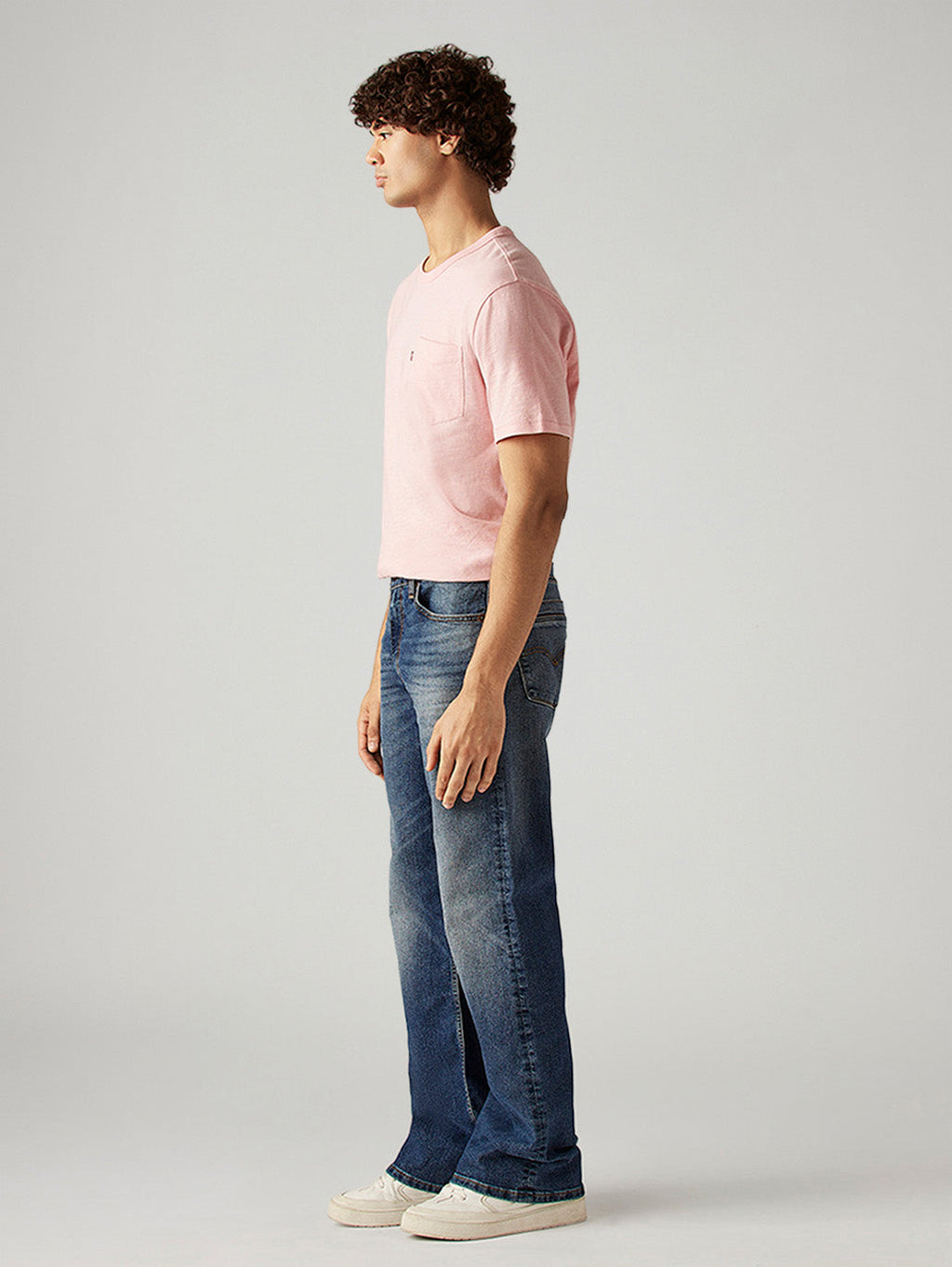 Men's 567 Blue Bootcut Fit Mid Rise Jeans