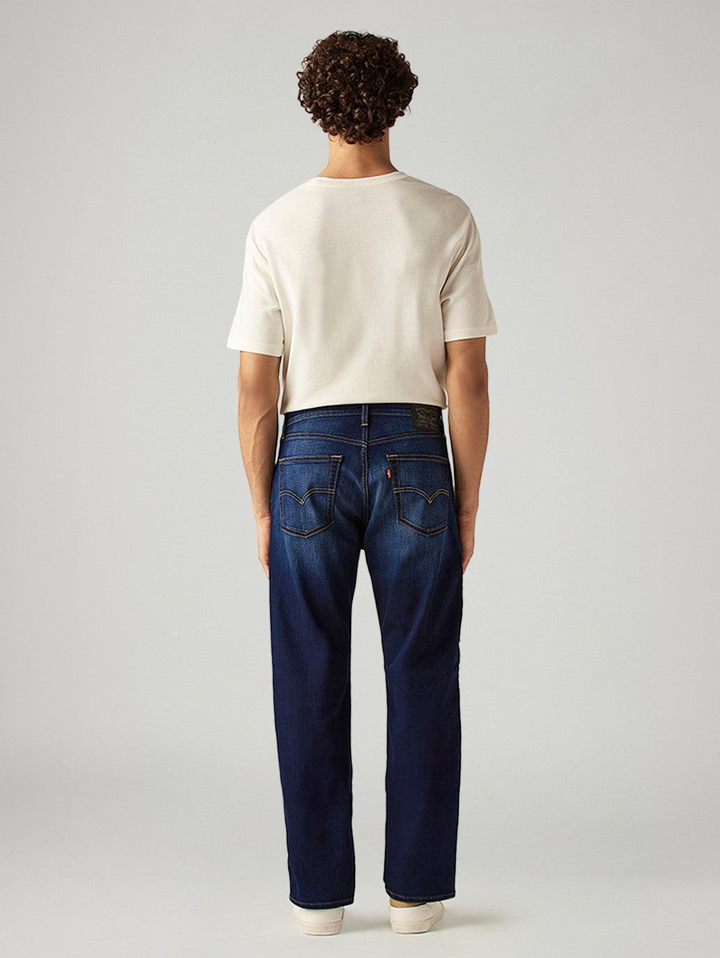 Men's 555 Blue Relaxed Straight Fit Mid Rise Commuter Jeans