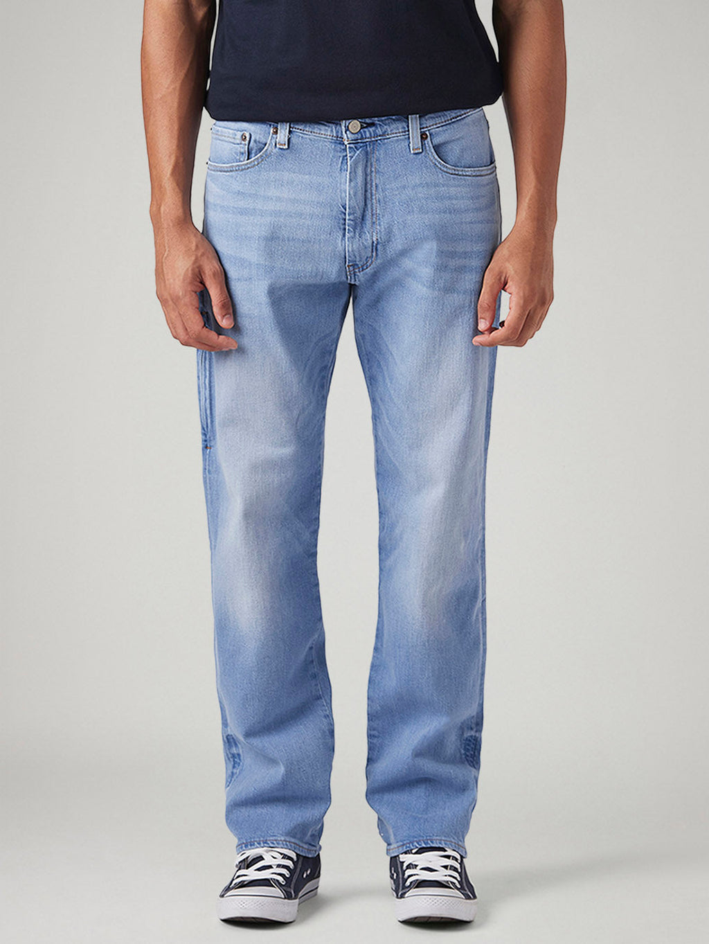 Men's 555 Light Blue Relaxed Straight Fit Mid Rise Commuter Jeans