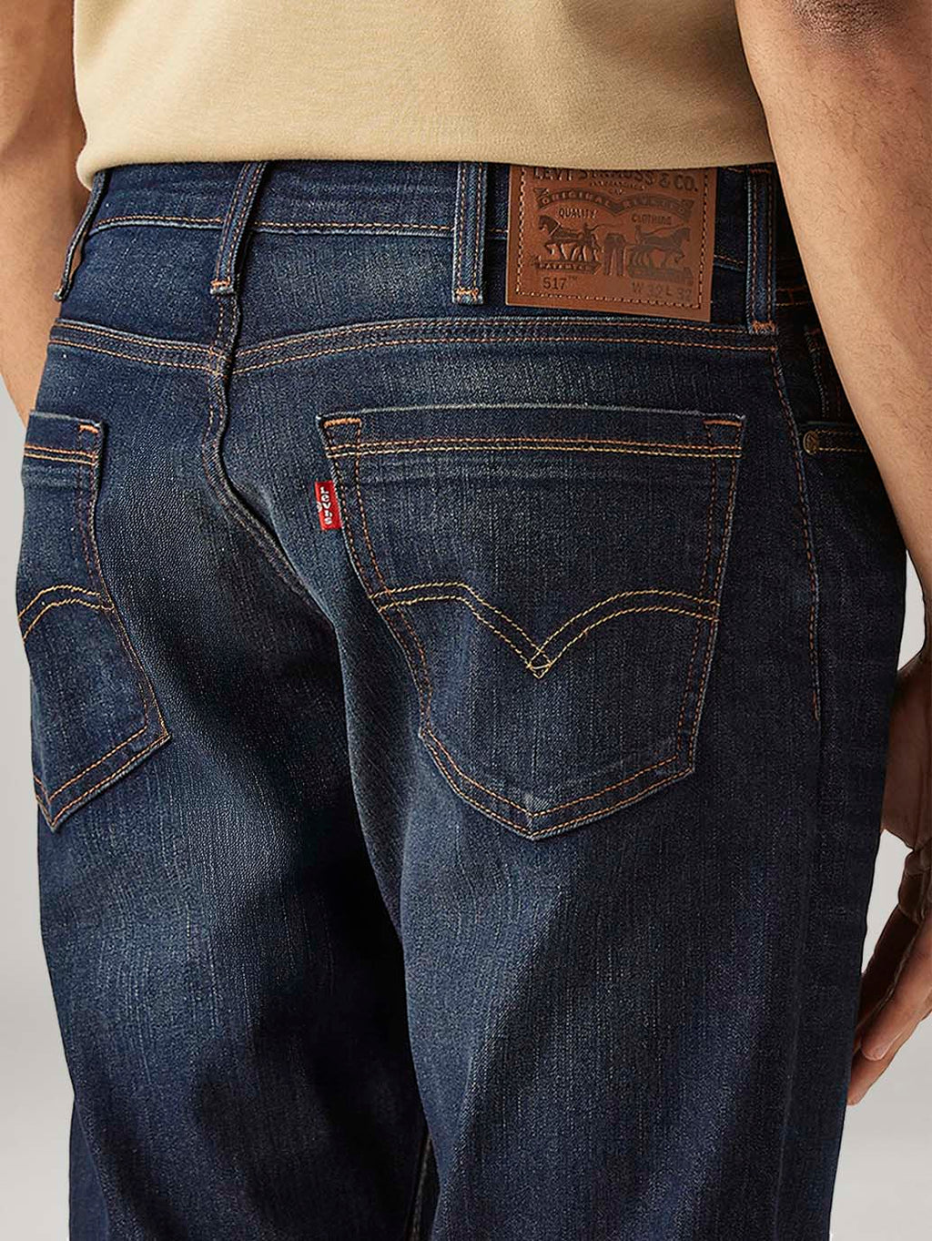 Men's 517 Dark Blue Bootcut Fit Mid Rise Hyper Stretch Jeans