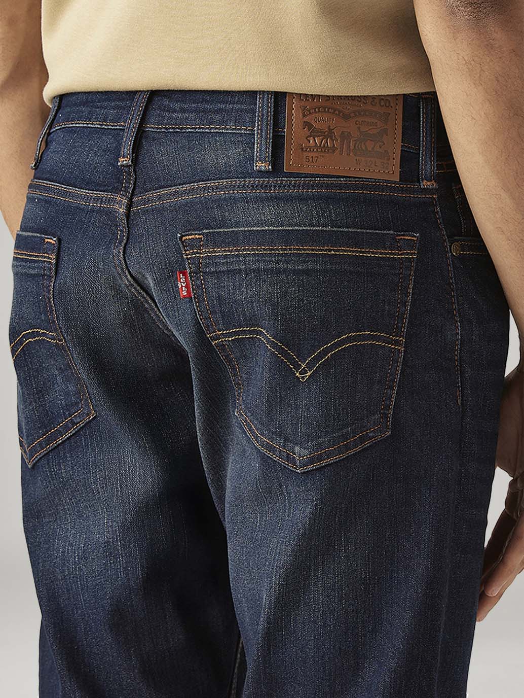 Men's 517 Dark Blue Bootcut Fit Mid Rise Hyper Stretch Jeans