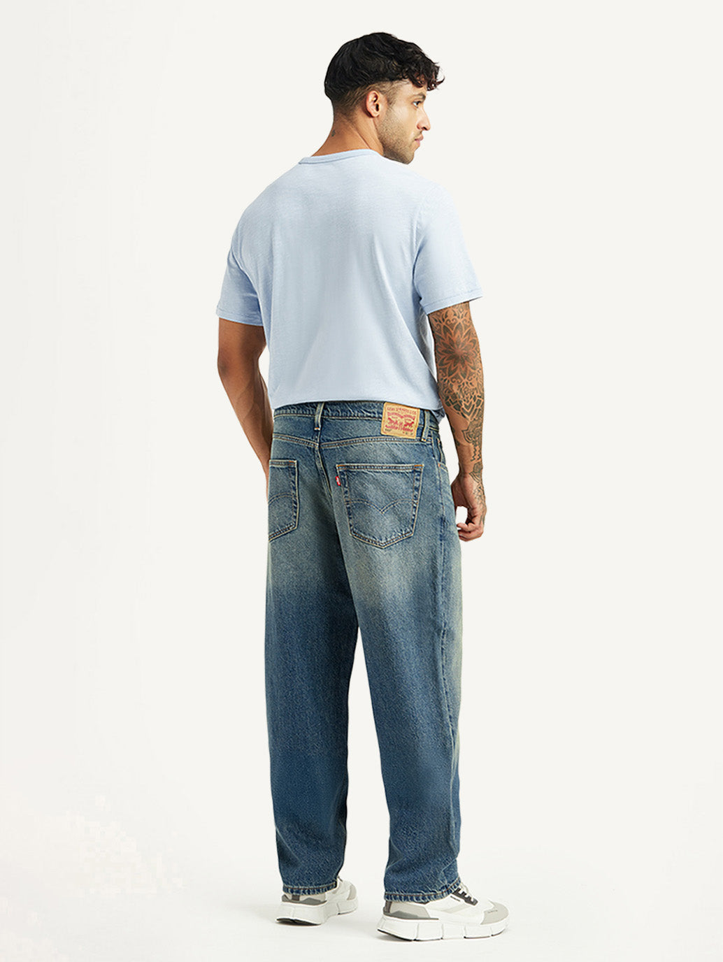 Men's Tinted 568 Blue Loose Fit Mid Rise Jeans