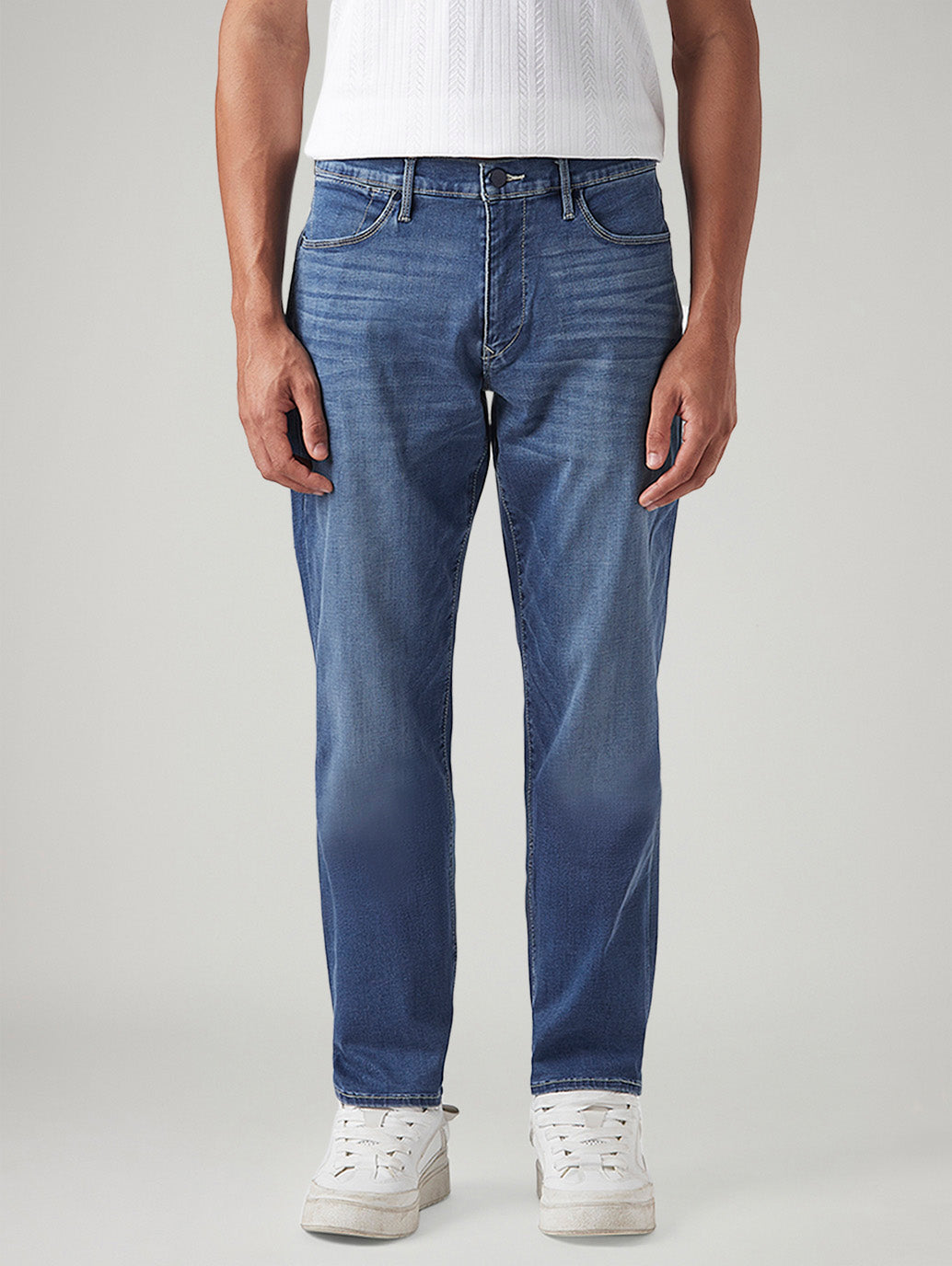 Men's 541 Blue Athletic Tapered Fit Mid Rise Redloop Jeans