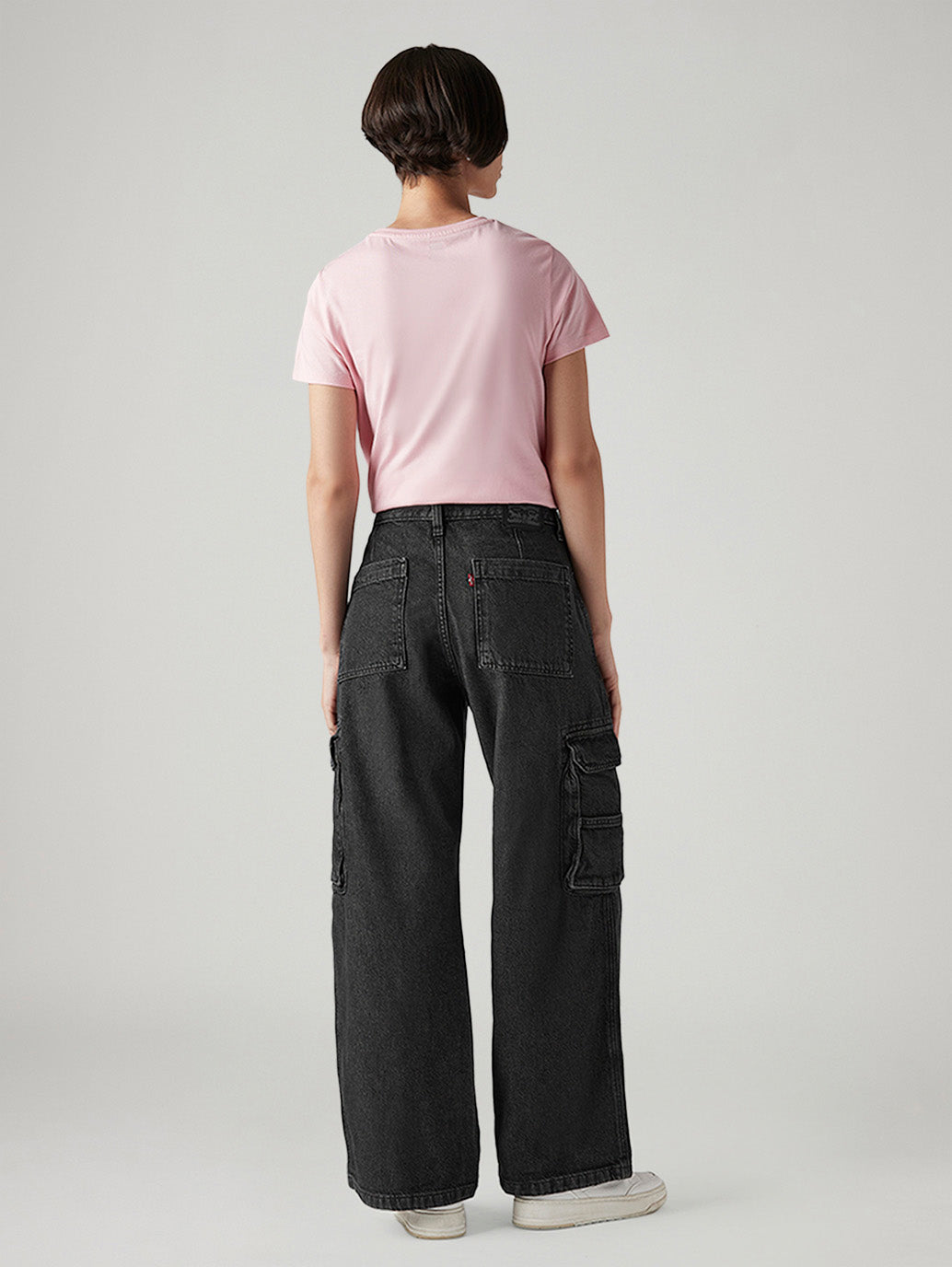 Women's XL Straight Loose Fit Mid Rise Cargo Jeans