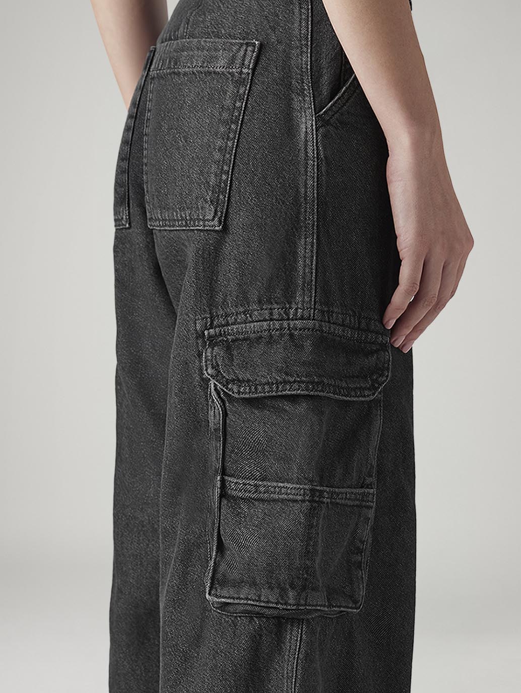 Women's XL Straight Loose Fit Mid Rise Cargo Jeans