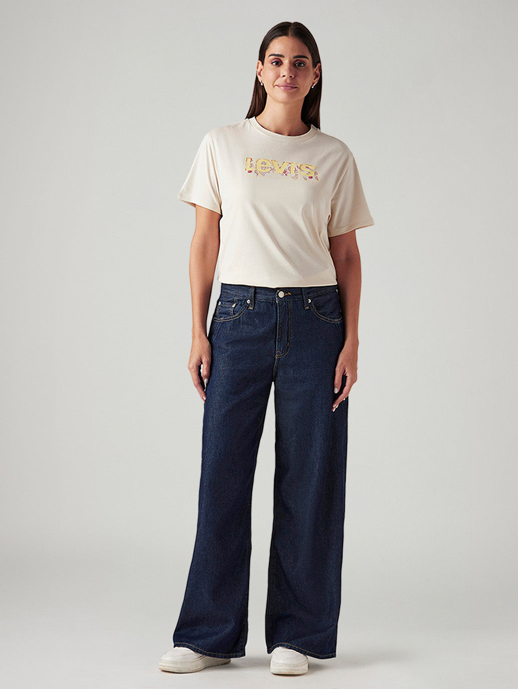 Women's Dark Indigo Loose Fit Mid Rise Jeans