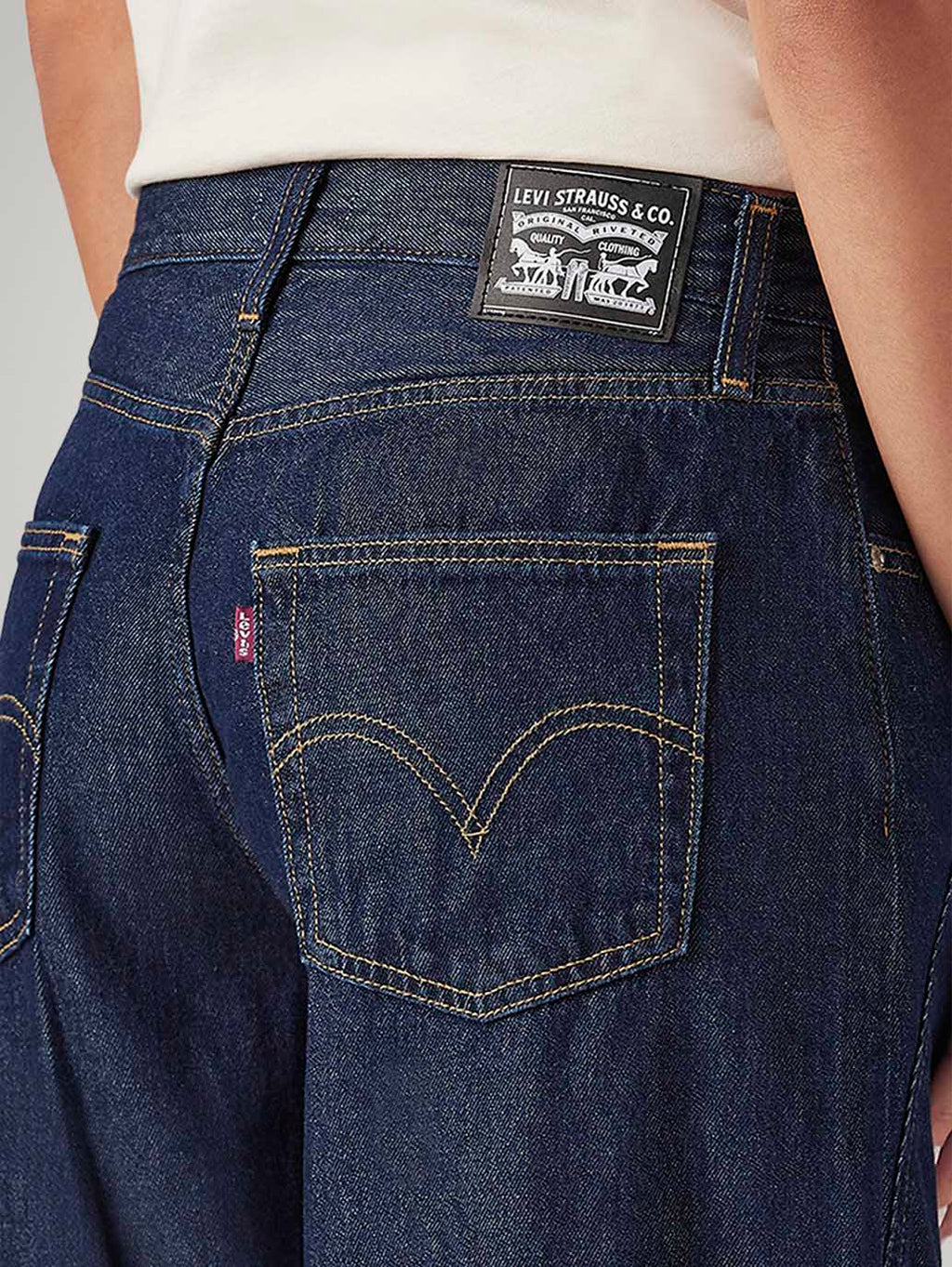 Women's Dark Indigo Loose Fit Mid Rise Jeans