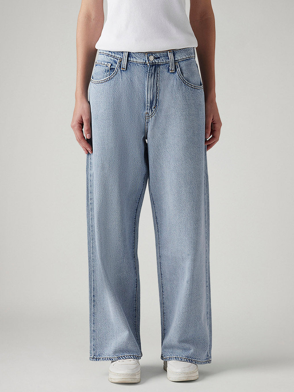 Women's Cinch Ribcage Wide Leg Fit High Rise Jeans