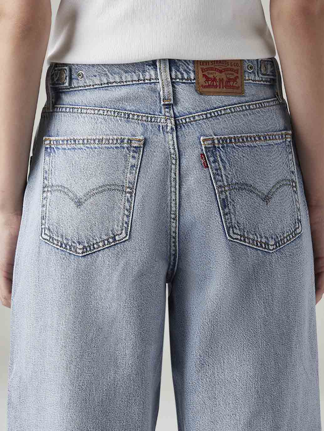 Women's Cinch Ribcage Wide Leg Fit High Rise Jeans