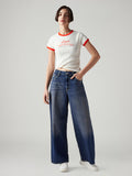 Women's Cinch Ribcage Wide Leg Fit High Rise Jeans