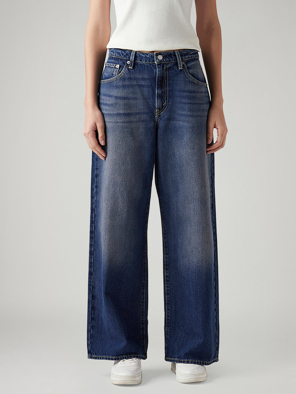 Women's Cinch Ribcage Wide Leg Fit High Rise Jeans