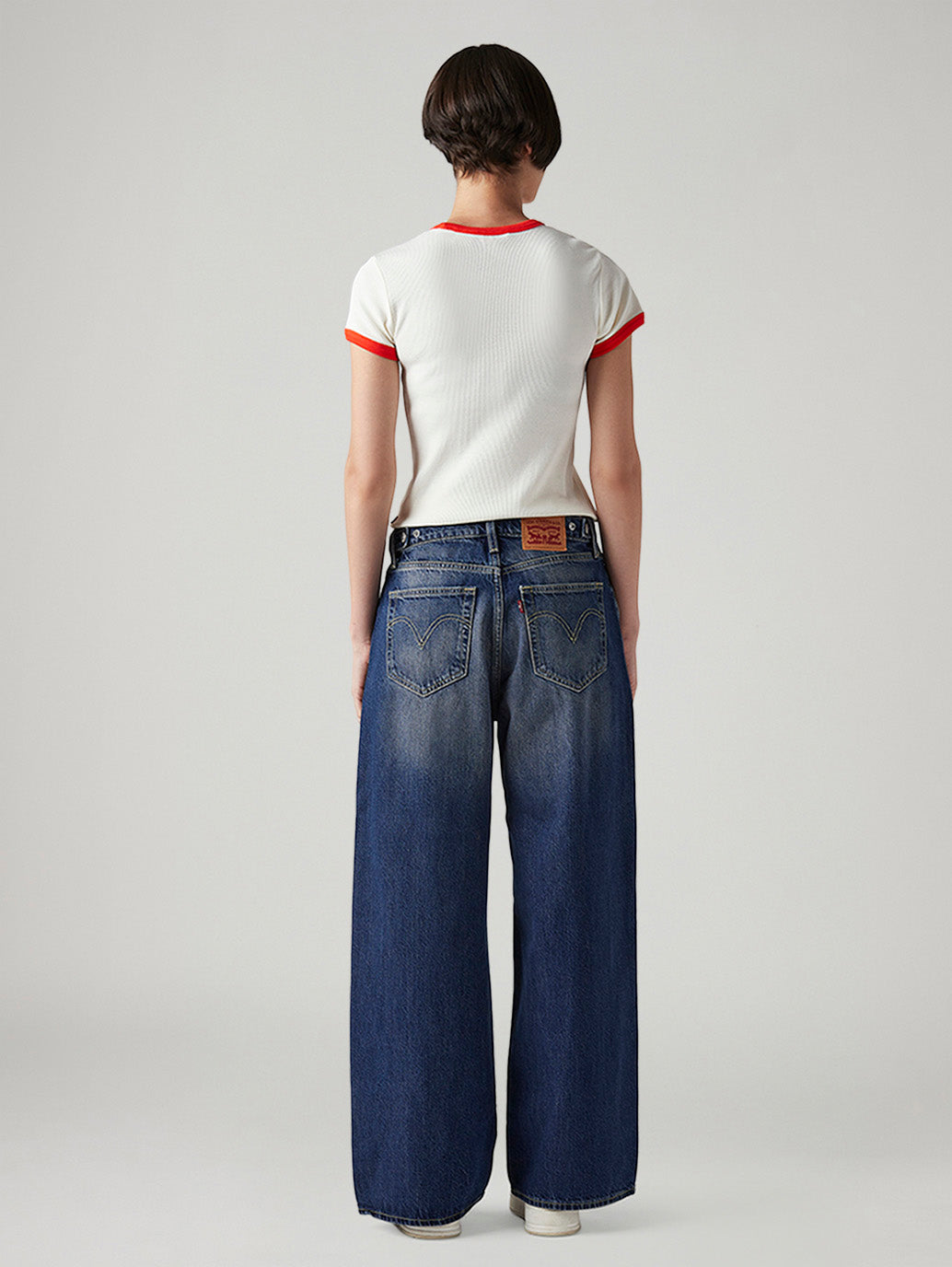 Women's Cinch Ribcage Wide Leg Fit High Rise Jeans