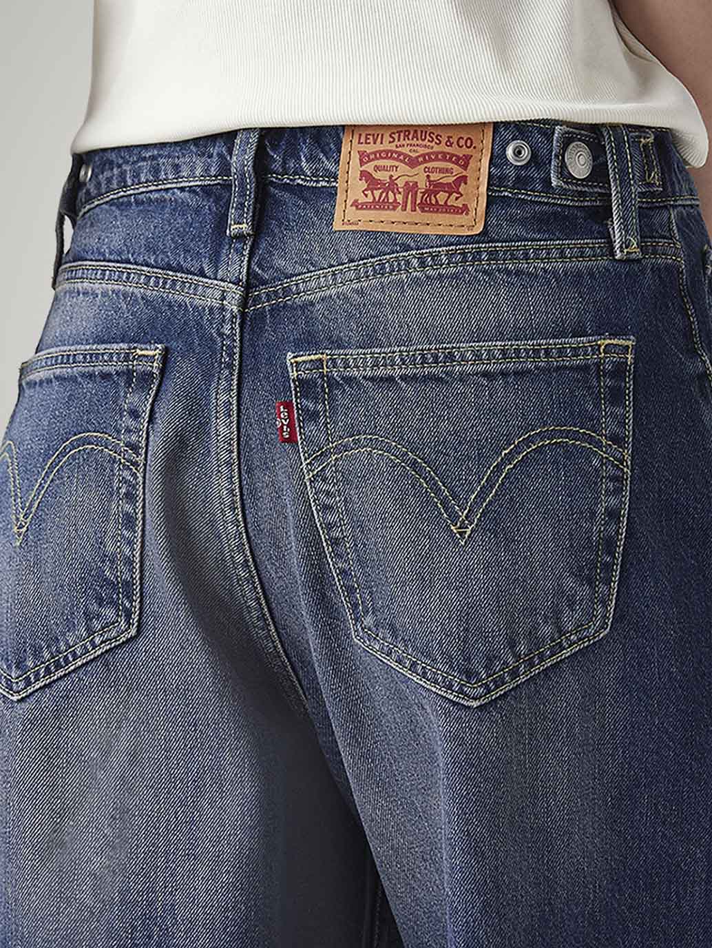 Women's Cinch Ribcage Wide Leg Fit High Rise Jeans