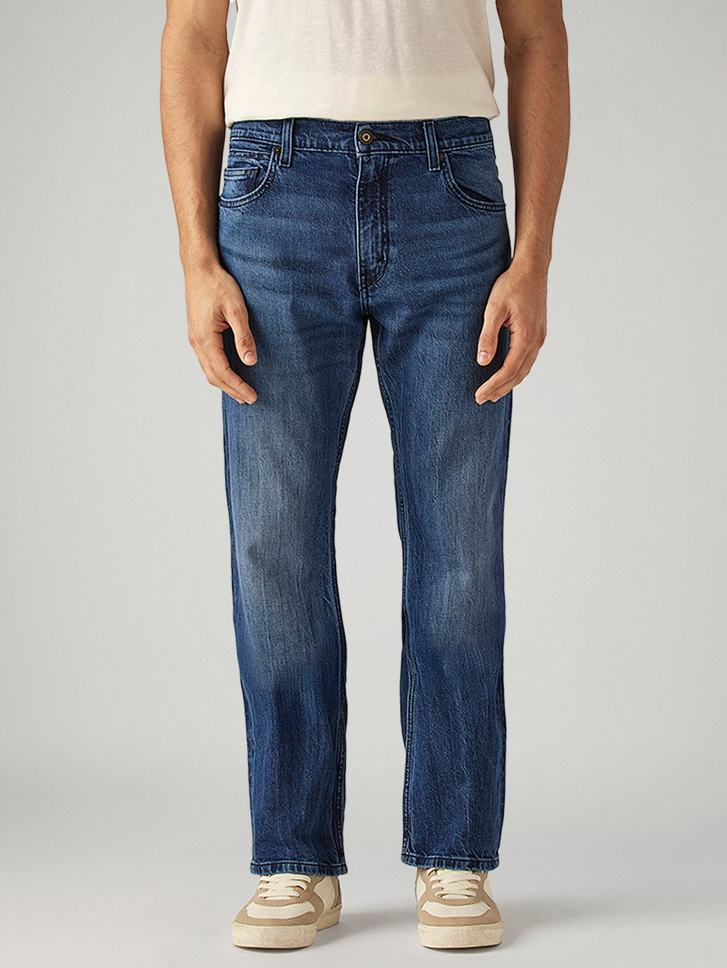 Men's 517 Blue Bootcut Fit Mid Rise Hyper Stretch Jeans