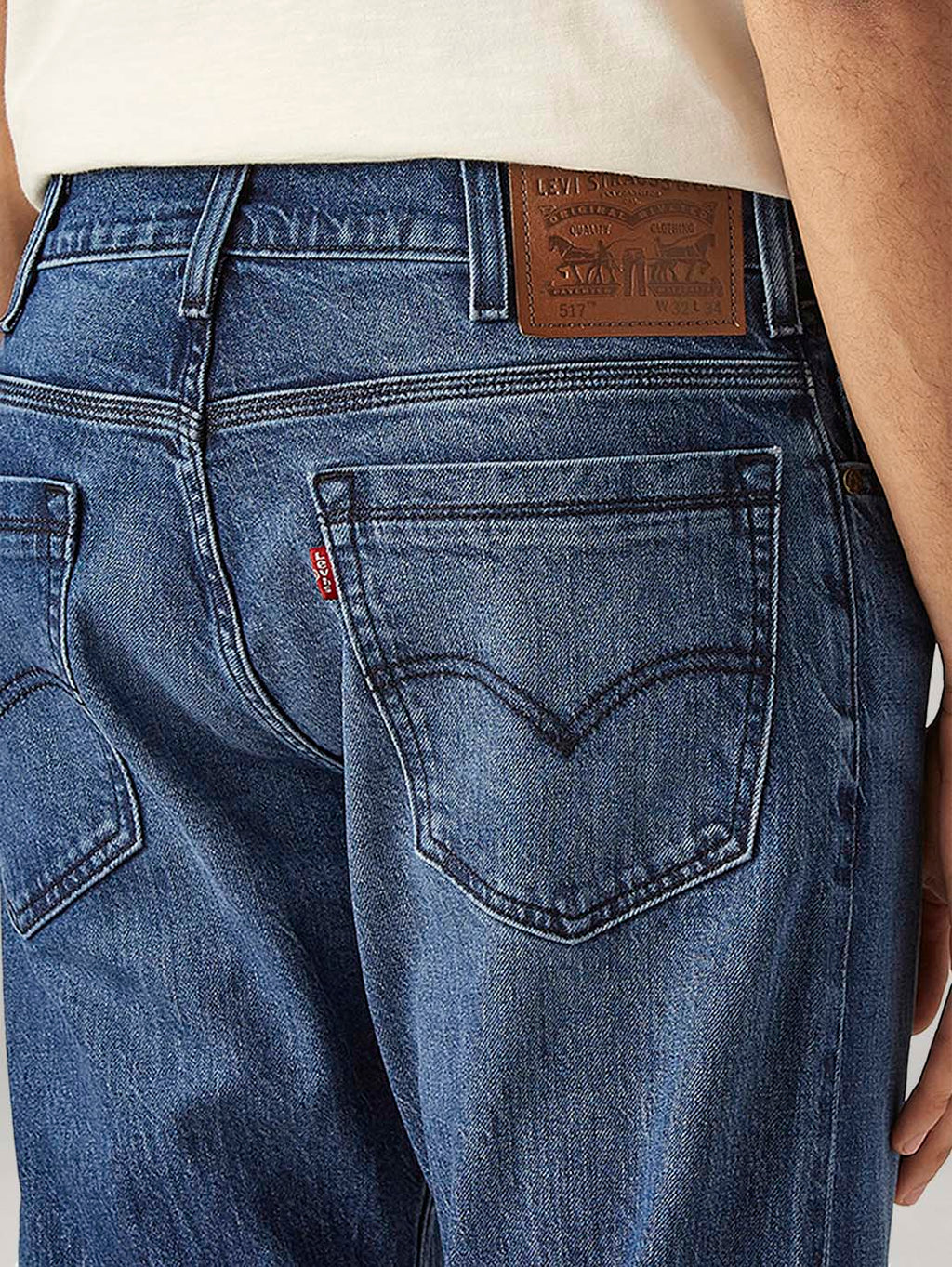 Men's 517 Blue Bootcut Fit Mid Rise Hyper Stretch Jeans