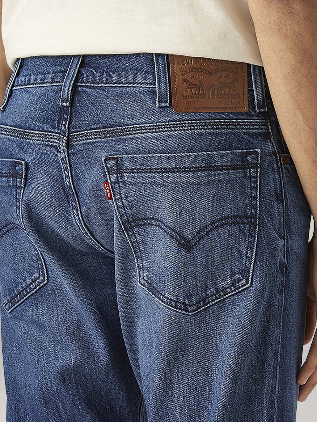 Men's 517 Blue Bootcut Fit Mid Rise Hyper Stretch Jeans