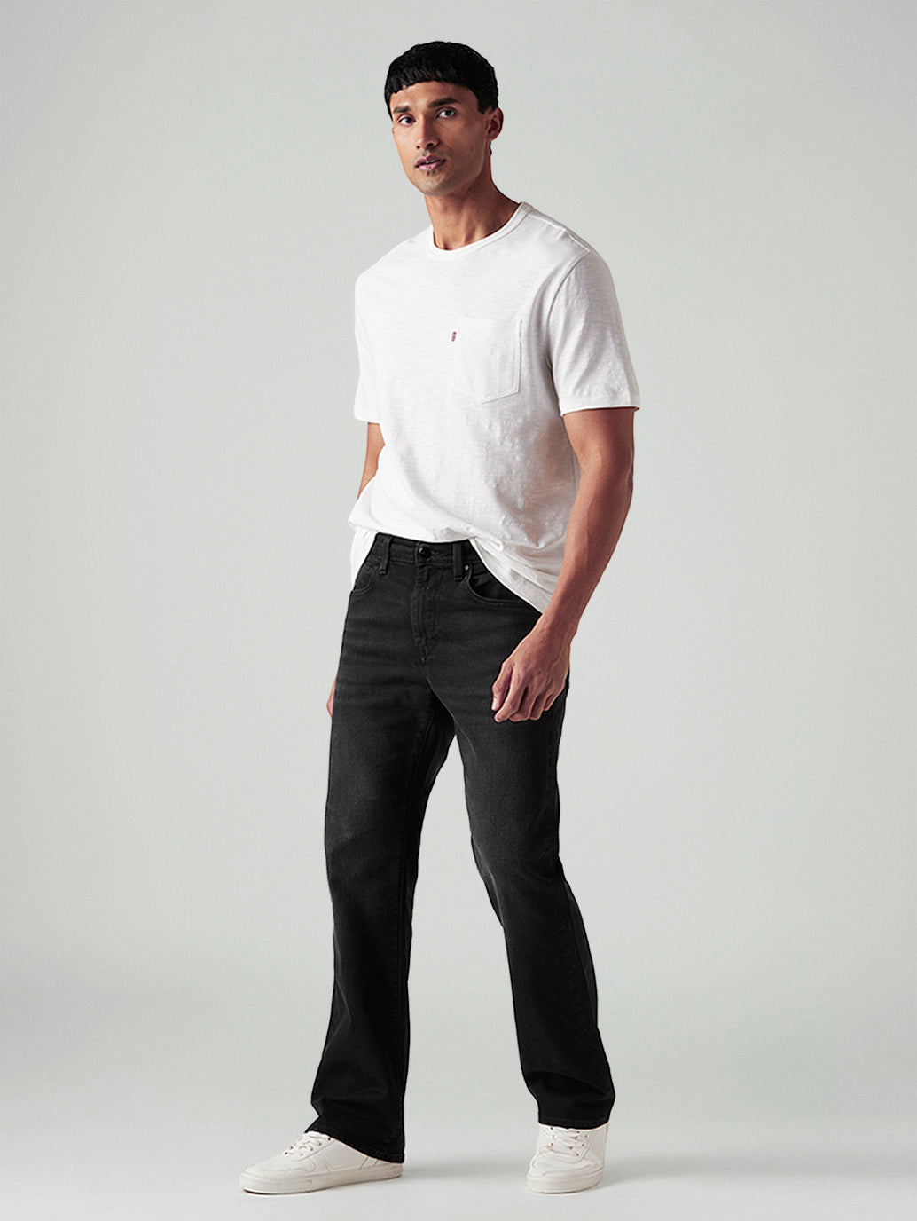 Men's 527 Black Bootcut Fit Mid Rise Redloop Jeans
