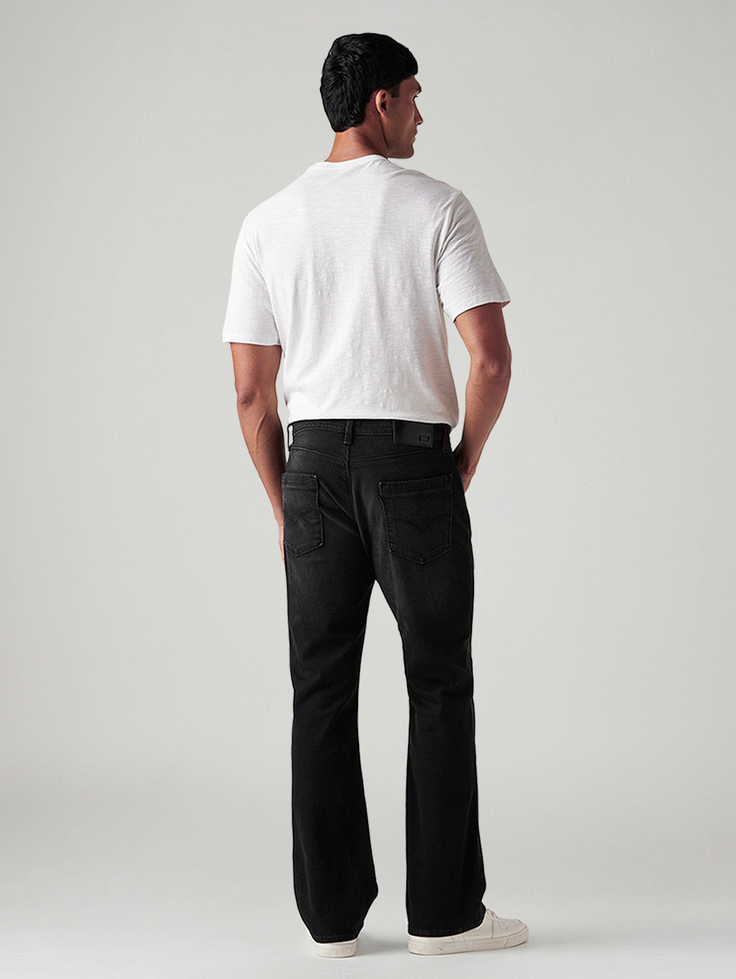 Men's 527 Black Bootcut Fit Mid Rise Redloop Jeans