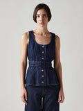 Women's Solid Slim Fit Denim Top