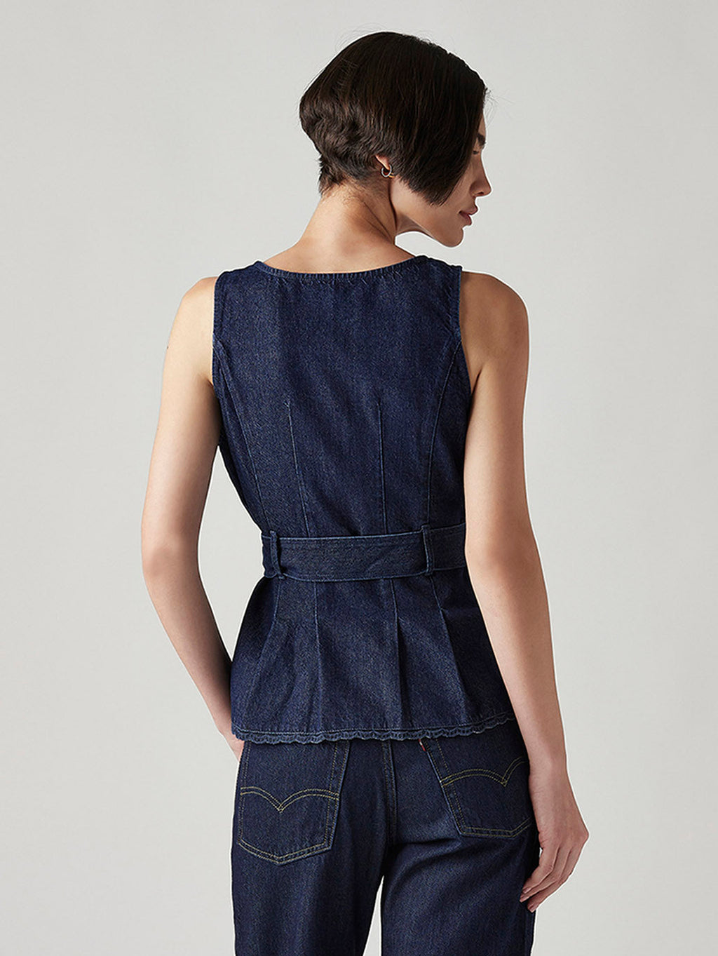 Women's Solid Slim Fit Denim Top
