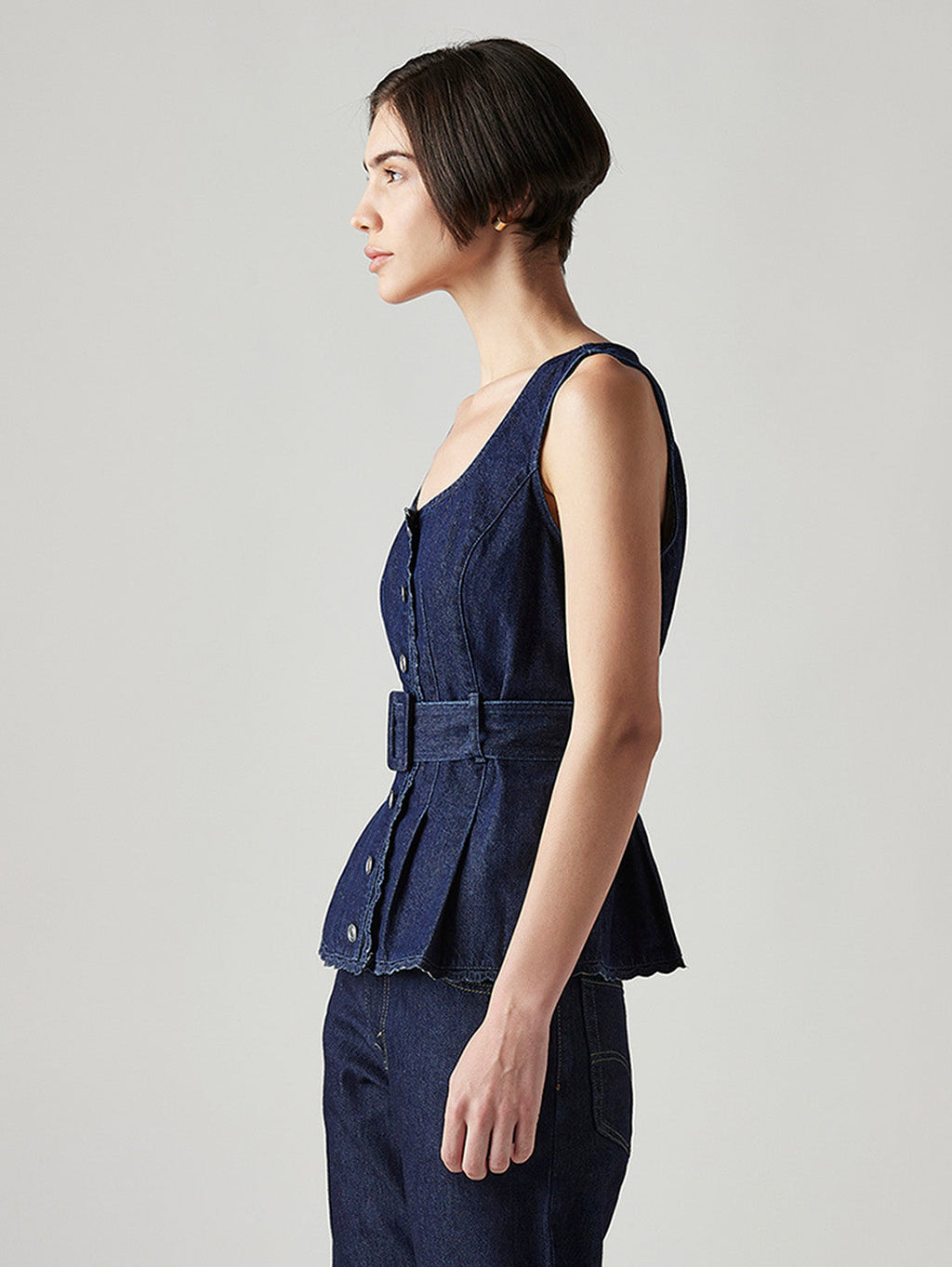 Women's Solid Slim Fit Denim Top