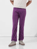 Men's Dusty Grape Straight Fit Textured Casual Trouser