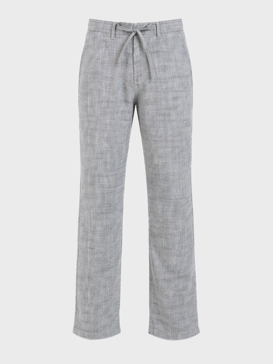Men's Black Relaxed Fit Solid Casual Trousers