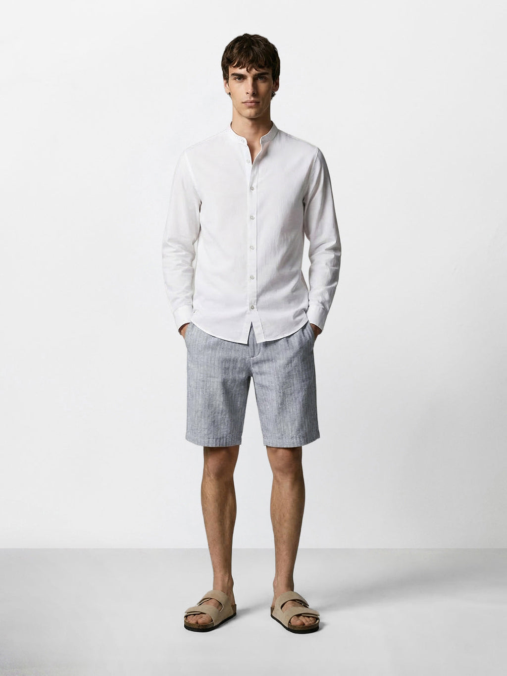Men's Grey Regular Fit Solid Casual Shorts