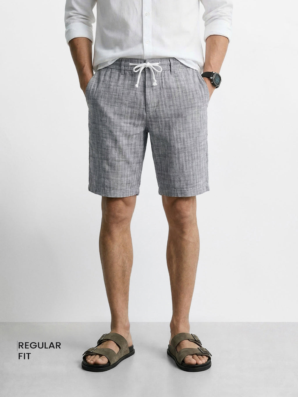 Men's Black Regular Fit Solid Casual Shorts