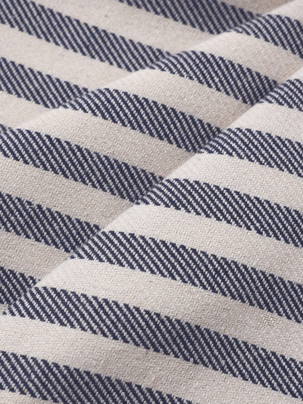 Men's Cream Loose Fit Vertical Stripes Casual Trousers